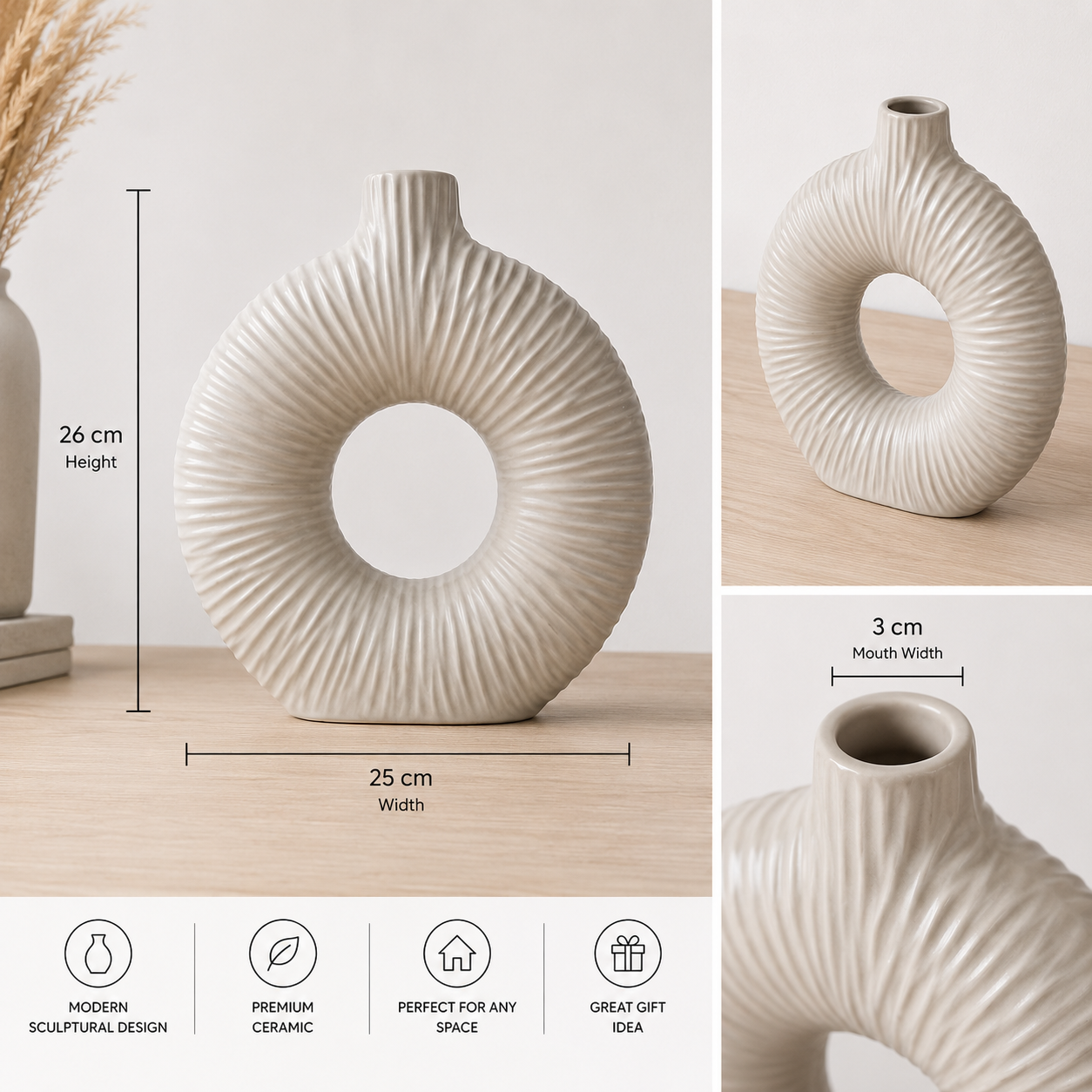 Ashen Halo Vase